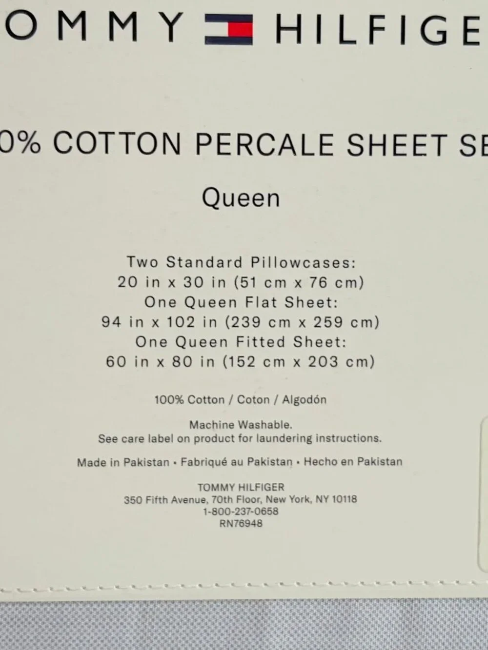 Tommy Hilfiger Queen CHRISTOPHER TEXTURE GRAY Sheet Set 100% Percale Cotton